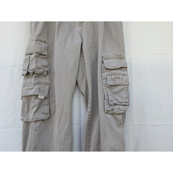 VJ‎ Jeans Womens Wide Leg Cargo Utility Trousers Pants Sz 27 Brown Kakhi 90s Y2K - Picture 3 of 7